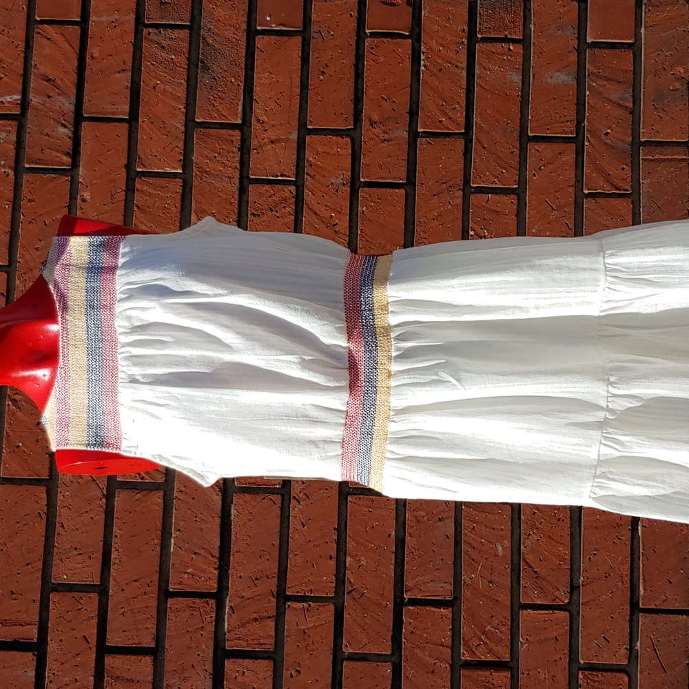 Smocked Cotton Sleeveless Sundress in Cream, Women's size Large NWT